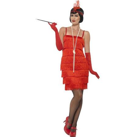 Jaren 20 Danseressen Kostuum | Red Rita Flapper | Vrouw | Small | Carnaval kostuum | Verkleedkleding